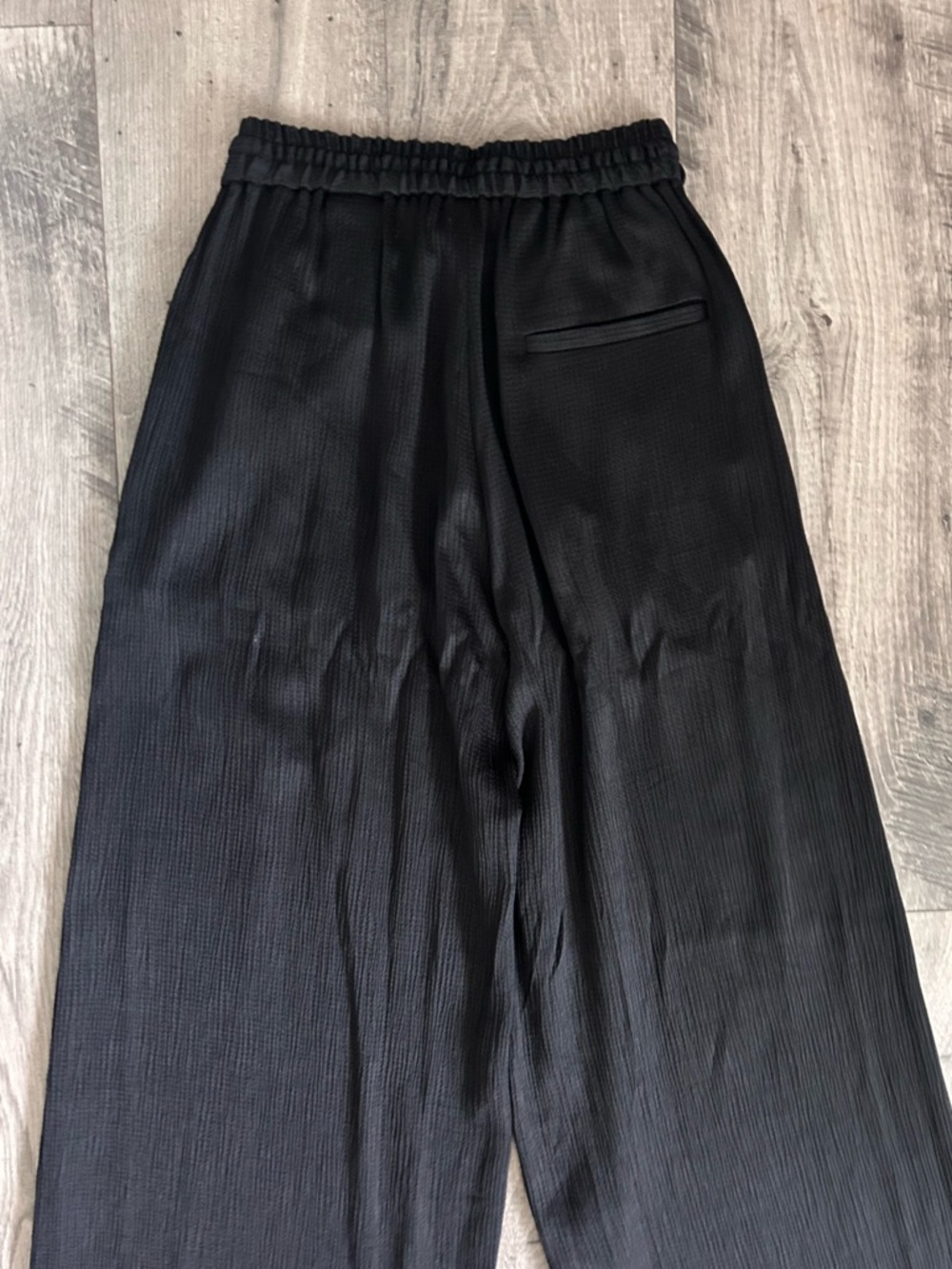 COS Textured Wide-Leg Drawstring Pants Black Size 2 - Picture 6 of 9